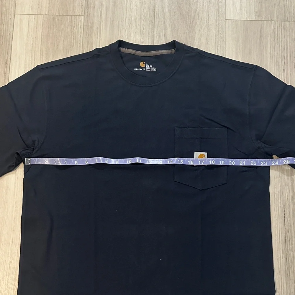 Men’s Carhartt Navy Blue Cotton Pocketed Short Sleeve Tee - Picture 3 of 10